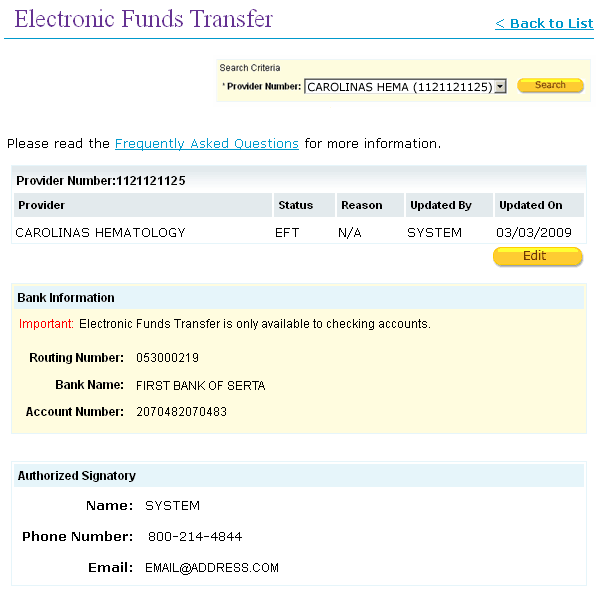 electronic funds transfer